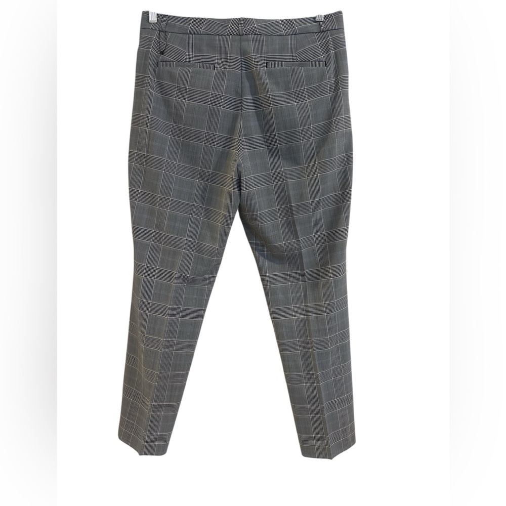 Women’s Banana Republic Ryan Grey, Black & Blue Plaid Flat Front Pants, Size 14 - Picture 2 of 9